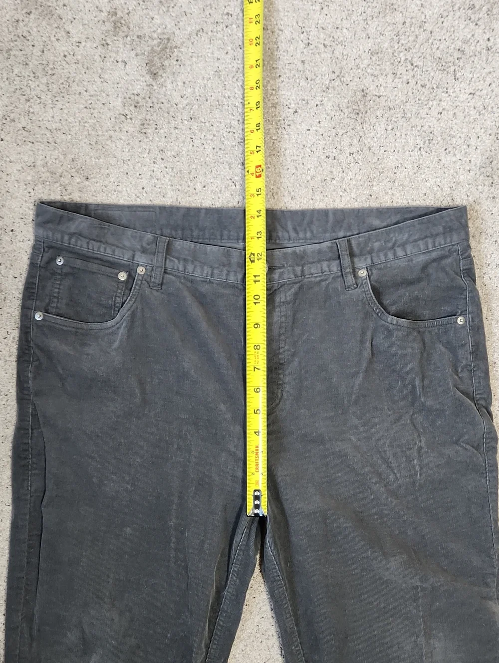Vuori Optimist 5 Pocket Cord Pant Athletic Slim Fit in Charcoal 38x32